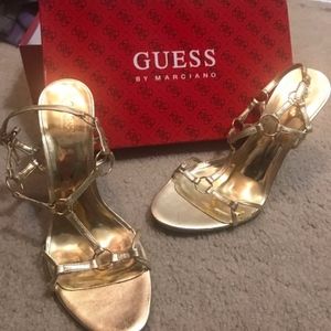 Guess scrappy gold heels Size: 8.5